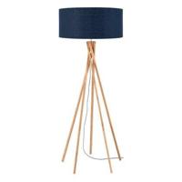 Good&Mojo Vloerlamp 'Kilimanjaro' Bamboe en Eco linnen, kleur Denimblauw - thumbnail