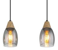 Globo 3-lichts hanglampReid smoke glas - 15706-3H - thumbnail