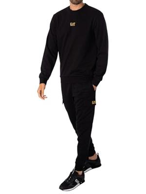 EA7 Emporio Armani 8NPM30 Sweater Heren Zwart/Goud - Maat S - Kleur: GoudZwart | Soccerfanshop