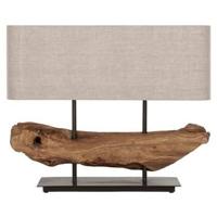 MUST Living Table lamp Log Erosion,58x70x28 cm, linen natural shade - thumbnail