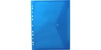 Documentenmap, met velcro sluiting, ft A4, geperforeerd, blauw, pak van 10 stuks - thumbnail