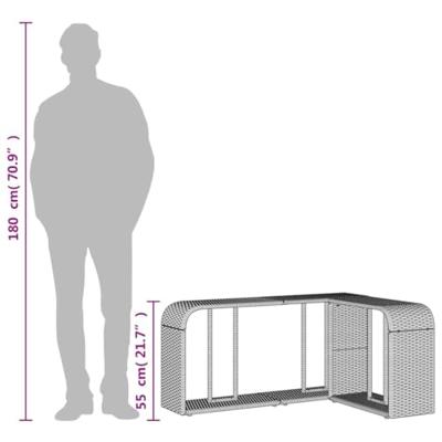 VidaXL Opbergschappen 2 st poly rattan lichtgrijs VidaXL Opbergschappen 2 st poly rattan lichtgrijs