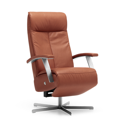 Relaxstoel S-100 Bruin Leer Relaxstoel S-100 Bruin Leer