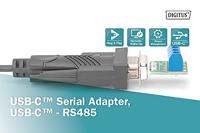 DIGITUS USB naar seriële adapter - RS485 converter - USB 2.0 Type-C naar DSUB 9M - FTDI FT232RL chipset - 1 m aansluitkabel - thumbnail
