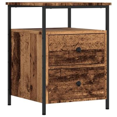 Nachtkastjes 2 st 44x45x60 cm bewerkt hout oud houtkleurig