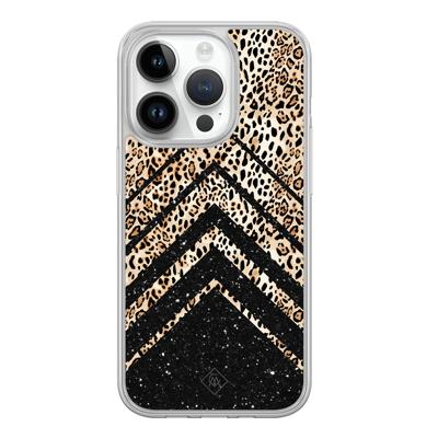 iPhone 14 Pro hybride hoesje - Chevron luipaard iPhone 14 Pro hybride hoesje - Chevron luipaard
