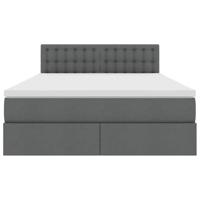 Opbergbed met matras Donkergrijs 140 x 190 cm Bewerkt hout - thumbnail
