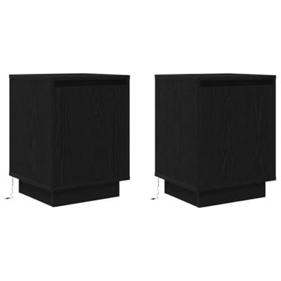 Nachtkastjes met LED-verlichting 2 st 38x34x50 cm zwart