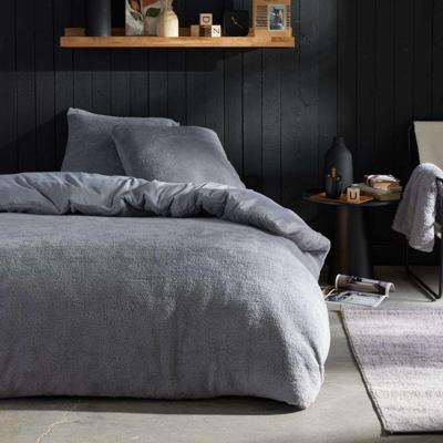 Beddenset - TODAY - Teddy - Tweepersoons - 220 x 240 cm - Effen grijs