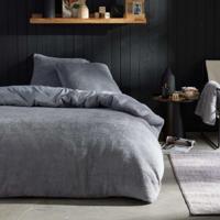 Beddenset - TODAY - Teddy - Tweepersoons - 220 x 240 cm - Effen grijs - thumbnail