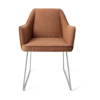 Jesper Home Tome eetkamerstoel Cinnamon Bun slide steel - thumbnail