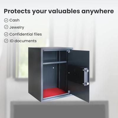 VidaXL Digitale kluis met slot donkergrijs 35 x 31 x 50 cm staal