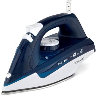Bomann db 6004 cb stoomstrijkijzer 2200w 250ml blauw/wit - thumbnail