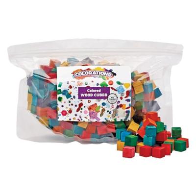 Colorations - gekleurde houten kubus blokjes, 196st.