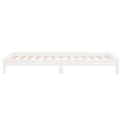 Bedframe LED massief hout wit 75x190 cm 2FT6