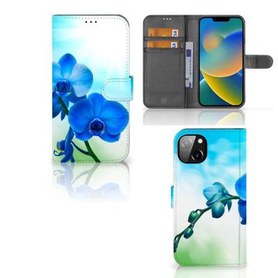 iPhone 14 Plus Hoesje Orchidee Blauw - Cadeau voor je Moeder
