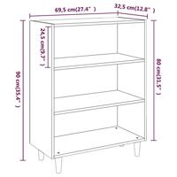 Dressoir 69,5x32,5x90 cm bewerkt hout gerookt eikenkleurig - thumbnail