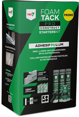 Tec7 foamtack pro construct starterskit (3x 880 ml, reiniger en gun) - 670995000
