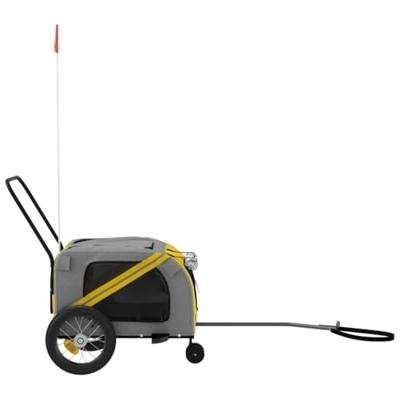 VidaXL Hondenfietstrailer oxford stof en ijzer geel en zwart - thumbnail