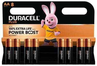 Batterij duracell plus powerboost 8x aa | 24 stuks