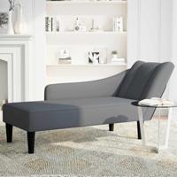 Chaise longue met rechterarmleuning fluweel donkergrijs - thumbnail