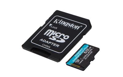 Micro SD kaart met adapter Kingston CANVAS Go! Plus 512GB microSD XC 512 GB - thumbnail