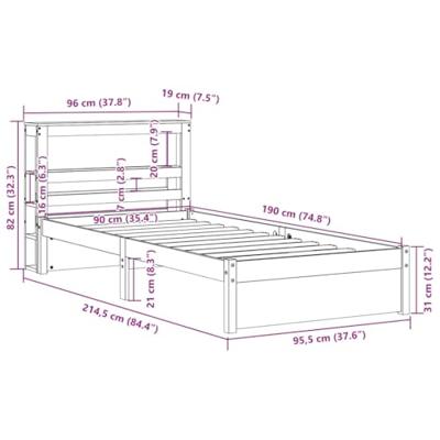 Bedframe met hoofdeinde zonder matras 90x190 cm wit