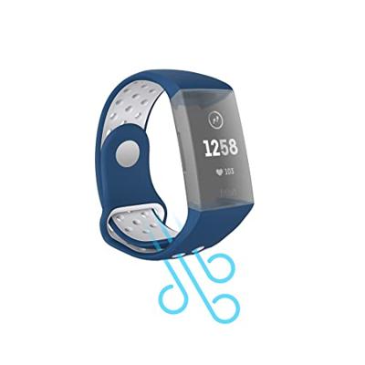 Hama Sportpolsband Voor Fitbit Charge 3/4 Ademend Horlogebandje Blauw/grijs Hama Sportpolsband Voor Fitbit Charge 3/4 Ademend Horlogebandje Blauw/grijs
