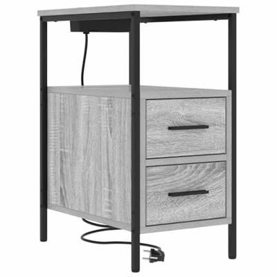 Nachtkastje met lade Grijs sonoma 30 x 48 x 61 cm Bewerkt hout