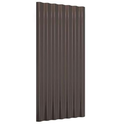 Dakpanelen 12 st 80x36 cm gepoedercoat staal bruin