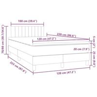 Boxspring met matras fluweel lichtgrijs 120x220 cm - thumbnail