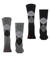 Burlington 2-paar Everyday heren sokken - Argyle - katoenen sokken met ruit print - thumbnail