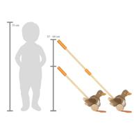 Small Foot - houten duwfiguur eend met bewegende kop - thumbnail