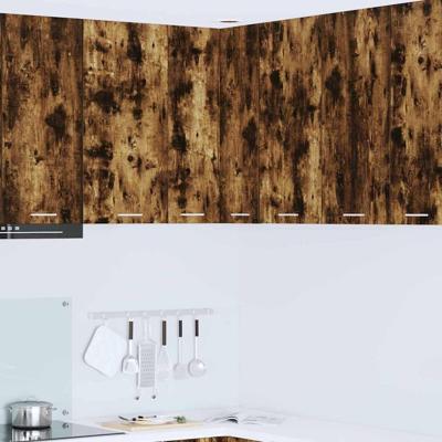 Hangkast Riga Gerookte Eik en Wit 57 x 57 x 80 cm Bewerkt hout Hangkast Riga Gerookte Eik en Wit 57 x 57 x 80 cm Bewerkt hout