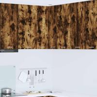 Hangkast Riga Gerookte Eik en Wit 57 x 57 x 80 cm Bewerkt hout - thumbnail