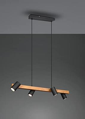 Trio Richtbare hanglampMarley Zwart met hout - 312490432