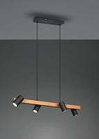 Trio Richtbare hanglampMarley Zwart met hout - 312490432 - thumbnail
