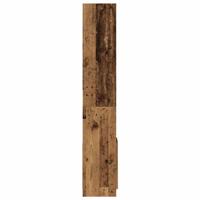 Hoge kast 92x33x180 cm bewerkt hout oud houtkleurig - thumbnail