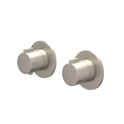 Afbouwdeel IVY Pact Inbouwthermostaat 2-weg Stop-Omstel Met Rond Rozet Geborsteld Nickel PVD IVY