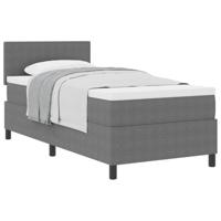 Boxspringbed Lichtgrijs en wit. 80 x 200 cm Katoen Stof - thumbnail