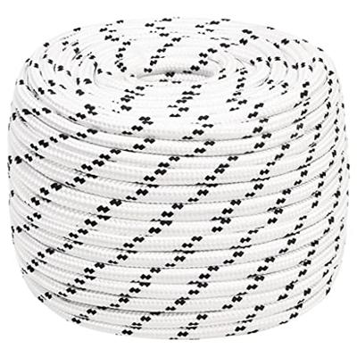 VidaXL Boottouw gevlochten 14 mmx100 m polyester wit VidaXL Boottouw gevlochten 14 mmx100 m polyester wit