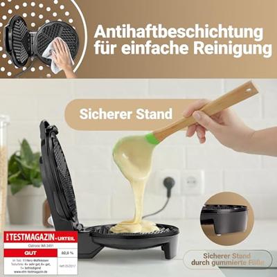 Clatronic 261 679 wafelijzer 5 wafel(s) Zwart 1200 W - thumbnail