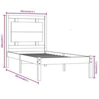 Bedframe massief hout wit 120x190 cm - thumbnail