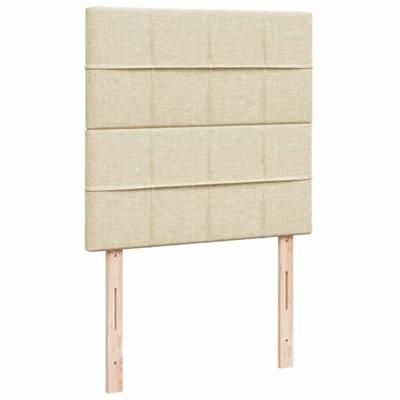 Boxspring met matras stof crèmekleurig 100x200 cm