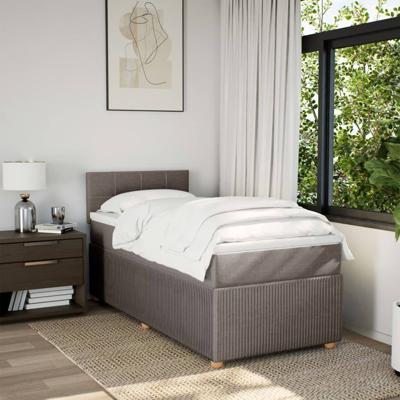 Boxspring met matras stof taupe 80x200 cm
