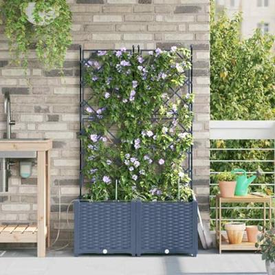 VidaXL Tuin bloempot 2 pcs grijs 120 x 120 x 142 cm staal