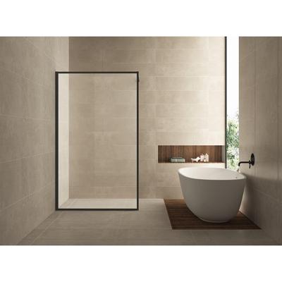 Wiesbaden Square inloopdouche 800 x 2000 x 10 mm nano helder glas/mat zwart 20.3310