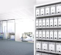 Elba archiefcontainer, ft 34,5 x 45 x 28 cm, grijs en wit - thumbnail