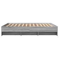Bedframe bewerkt hout grijs sonoma eikenkleurig 150x200 cm - thumbnail