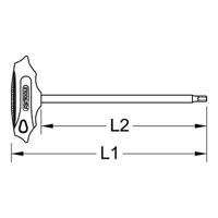 KS Tools 158.5123 ERGOTORQUEPlus ® T-greep RIBE profiel, extra lang, 6 mm - thumbnail